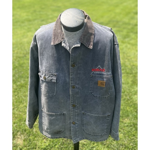 Vintage Carhartt Men's Gray Size XL Blanket Lined‎ Chore Barn Jacket C02PTL - Picture 1 of 16